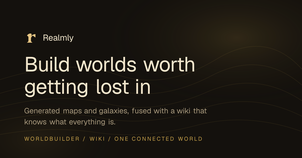 Realmly — Fantasy & sci-fi worldbuilding studio